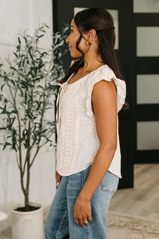 Picnic Petal Lace Detail Top-Short Sleeves-Ave Shops-Motis & Co Boutique, Women's Fashion Boutique in Carthage, Missouri