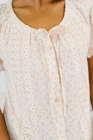 Picnic Petal Lace Detail Top-Short Sleeves-Ave Shops-Motis & Co Boutique, Women's Fashion Boutique in Carthage, Missouri