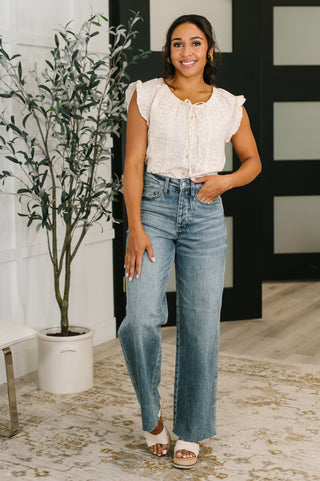 Picnic Petal Lace Detail Top-Short Sleeves-Ave Shops-Motis & Co Boutique, Women's Fashion Boutique in Carthage, Missouri
