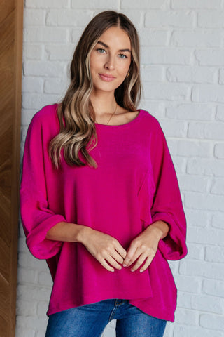 Pink Thoughts Chenille Blouse-Long Sleeves-Ave Shops-Motis & Co Boutique, Women's Fashion Boutique in Carthage, Missouri