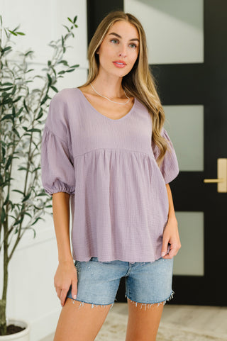 Pleasantly Perfect Bubble Sleeve Peasant Blouse-Short Sleeves-Ave Shops-Motis & Co Boutique, Women's Fashion Boutique in Carthage, Missouri