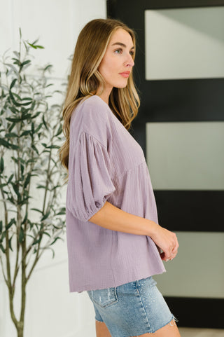 Pleasantly Perfect Bubble Sleeve Peasant Blouse-Short Sleeves-Ave Shops-Motis & Co Boutique, Women's Fashion Boutique in Carthage, Missouri