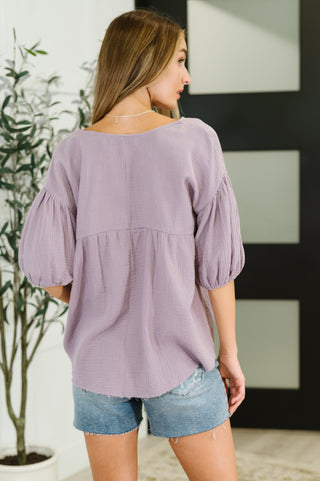 Pleasantly Perfect Bubble Sleeve Peasant Blouse-Short Sleeves-Ave Shops-Motis & Co Boutique, Women's Fashion Boutique in Carthage, Missouri