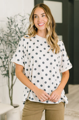 Pretty in Polka Oversized Drop Shoulder Tee-Short Sleeves-Ave Shops-Motis & Co Boutique, Women's Fashion Boutique in Carthage, Missouri