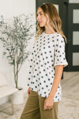 Pretty in Polka Oversized Drop Shoulder Tee-Short Sleeves-Ave Shops-Motis & Co Boutique, Women's Fashion Boutique in Carthage, Missouri