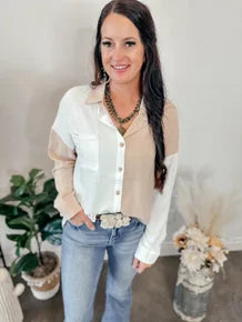 Block Party Button Down-Long Sleeves-Ave Shops-Motis & Co Boutique, Women's Fashion Boutique in Carthage, Missouri