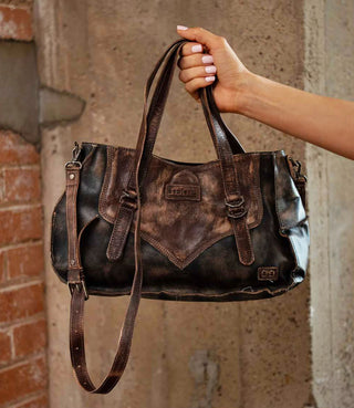 Redrock Black Hand Washed Leather Handbag by Bed|Stu-Handbags-Bedstu-Motis & Co Boutique, Women's Fashion Boutique in Carthage, Missouri