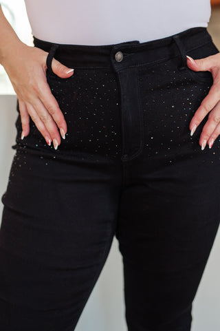 Reese Rhinestone Slim Fit Jeans in Black-Jeans-Ave-Motis & Co Boutique, Women's Fashion Boutique in Carthage, Missouri