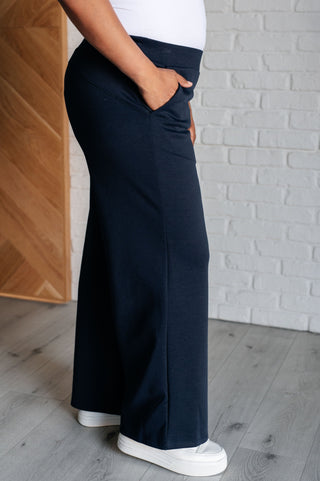 Resort Travel Wide Leg Crop Pant in Navy-Pants-Ave Shops-Motis & Co Boutique, Women's Fashion Boutique in Carthage, Missouri