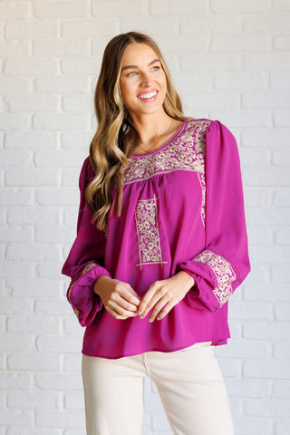 Rodeo Queen Embroidered Blouse-Tops-Ave Shops-Motis & Co Boutique, Women's Fashion Boutique in Carthage, Missouri