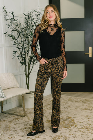 Roxy High Waist Bootcut Leopard Print-Jeans-Ave Shops-Motis & Co Boutique, Women's Fashion Boutique in Carthage, Missouri