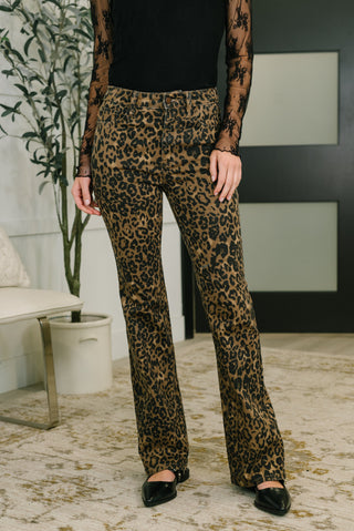 Roxy High Waist Bootcut Leopard Print-Jeans-Ave Shops-Motis & Co Boutique, Women's Fashion Boutique in Carthage, Missouri