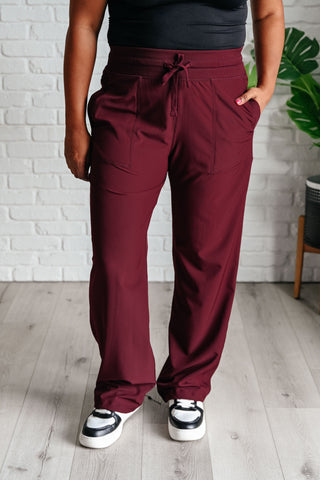 Runner's High Drawstring Joggers in Red Merlot-Athleisure-Ave Shops-Motis & Co Boutique, Women's Fashion Boutique in Carthage, Missouri