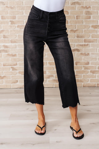 Ryan High Rise Button Fly Wide Leg Crop Jeans-Jeans-Ave Shops-Motis & Co Boutique, Women's Fashion Boutique in Carthage, Missouri