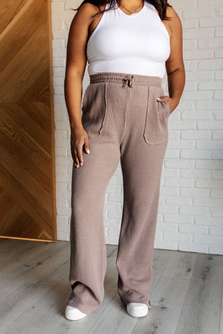 Set Process Mineral Wash Waffle Knit Pants in Brown-Pants-Ave Shops-Motis & Co Boutique, Women's Fashion Boutique in Carthage, Missouri