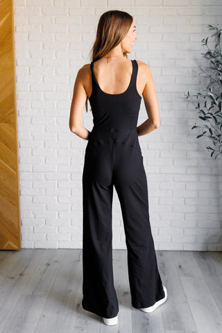 Shavasana Everyday Wide Leg Jumpsuit in Black-Jumpsuits & Rompers-Ave Shops-Motis & Co Boutique, Women's Fashion Boutique in Carthage, Missouri