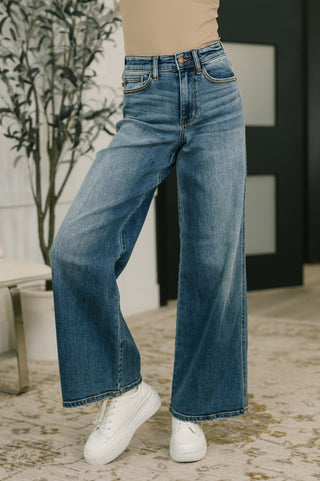 Shayla High Waist Retro Wide-Jeans-Ave Shops-Motis & Co Boutique, Women's Fashion Boutique in Carthage, Missouri
