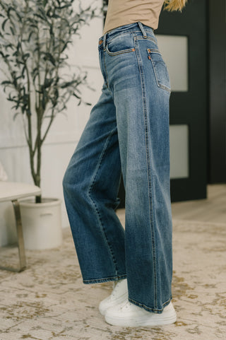 Shayla High Waist Retro Wide-Jeans-Ave Shops-Motis & Co Boutique, Women's Fashion Boutique in Carthage, Missouri