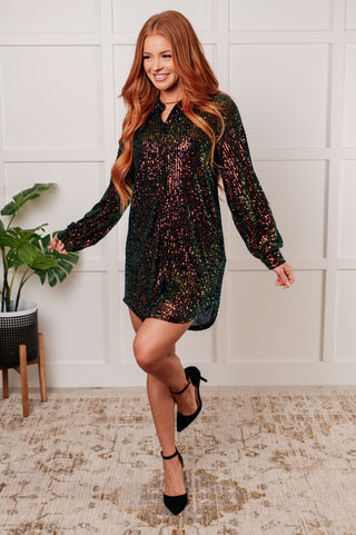 Shimmering Splendor Sequin Shirt Dress-Dresses-Ave Shops-Motis & Co Boutique, Women's Fashion Boutique in Carthage, Missouri