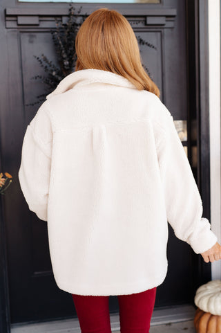 Shrouded in Sherpa Coat in White-Layers-Ave Shops-Motis & Co Boutique, Women's Fashion Boutique in Carthage, Missouri