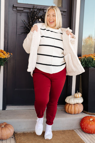 Shrouded in Sherpa Coat in White-Layers-Ave Shops-Motis & Co Boutique, Women's Fashion Boutique in Carthage, Missouri