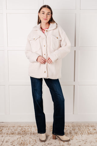 Shrouded in Sherpa Coat in White-Layers-Ave Shops-Motis & Co Boutique, Women's Fashion Boutique in Carthage, Missouri