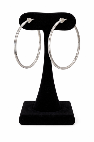 Maui Matte Silver Hammered Hoop Earrings-Earrings-Carol Su-Motis & Co Boutique, Women's Fashion Boutique in Carthage, Missouri