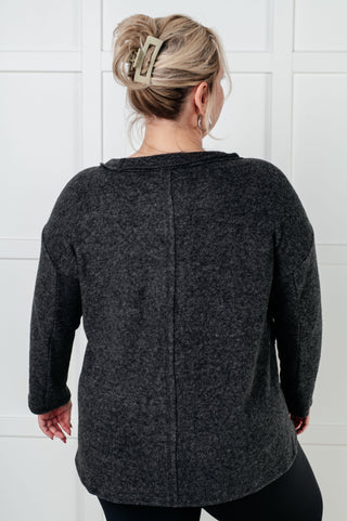 Simple Silhouette Brushed Hacci Sweater in Black-Tops-Ave Shops-Motis & Co Boutique, Women's Fashion Boutique in Carthage, Missouri