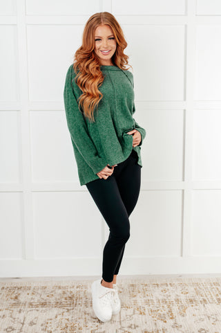 Simple Silhouette Brushed Hacci Sweater in Dark Green-Tops-Ave Shops-Motis & Co Boutique, Women's Fashion Boutique in Carthage, Missouri