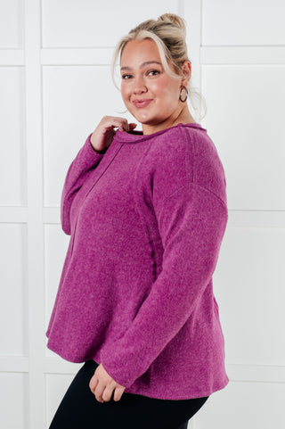 Simple Silhouette Brushed Hacci Sweater in Light Plum-Tops-Ave Shops-Motis & Co Boutique, Women's Fashion Boutique in Carthage, Missouri