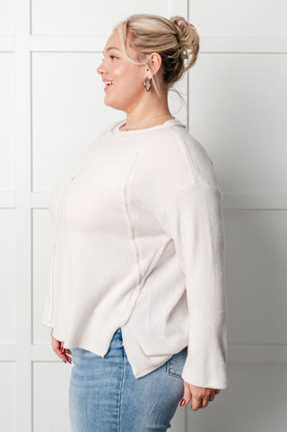 Simple Silhouette Brushed Hacci Sweater in Sand Beige-Tops-Ave Shops-Motis & Co Boutique, Women's Fashion Boutique in Carthage, Missouri