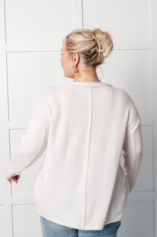 Simple Silhouette Brushed Hacci Sweater in Sand Beige-Tops-Ave Shops-Motis & Co Boutique, Women's Fashion Boutique in Carthage, Missouri