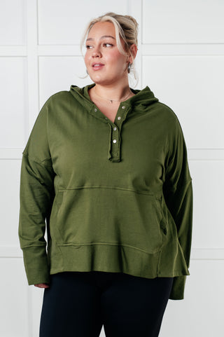 Simple Snug Snap Hooded Pullover-Tops-Ave Shops-Motis & Co Boutique, Women's Fashion Boutique in Carthage, Missouri