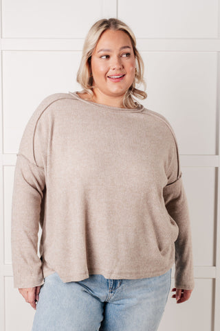 Simply Basic Ribbed Hacci Sweater in Mocha-Tops-Ave Shops-Motis & Co Boutique, Women's Fashion Boutique in Carthage, Missouri