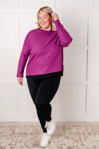 Simply Basic Ribbed Hacci Sweater in Light Plum-Tops-Ave Shops-Motis & Co Boutique, Women's Fashion Boutique in Carthage, Missouri