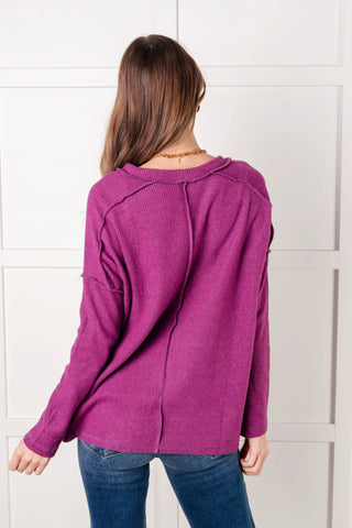 Simply Basic Ribbed Hacci Sweater in Light Plum-Tops-Ave Shops-Motis & Co Boutique, Women's Fashion Boutique in Carthage, Missouri