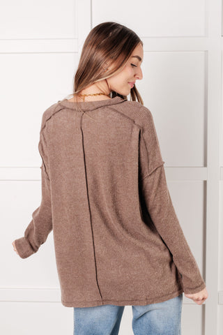 Simply Basic Ribbed Hacci Sweater in Mocha-Tops-Ave Shops-Motis & Co Boutique, Women's Fashion Boutique in Carthage, Missouri