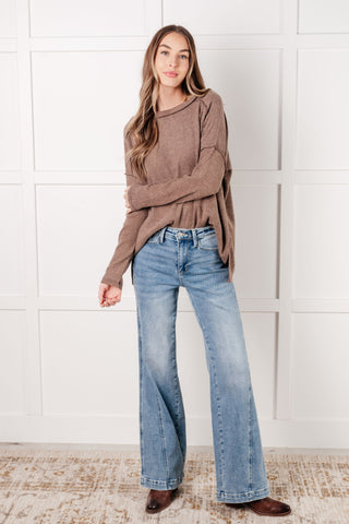 Simply Basic Ribbed Hacci Sweater in Mocha-Tops-Ave Shops-Motis & Co Boutique, Women's Fashion Boutique in Carthage, Missouri