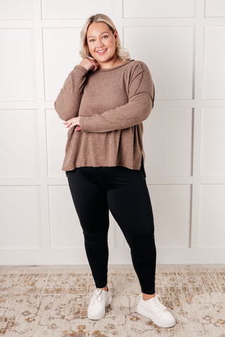 Simply Basic Ribbed Hacci Sweater in Mocha-Tops-Ave Shops-Motis & Co Boutique, Women's Fashion Boutique in Carthage, Missouri