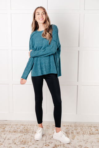 Simply Basic Ribbed Hacci Sweater in Teal-Tops-Ave Shops-Motis & Co Boutique, Women's Fashion Boutique in Carthage, Missouri