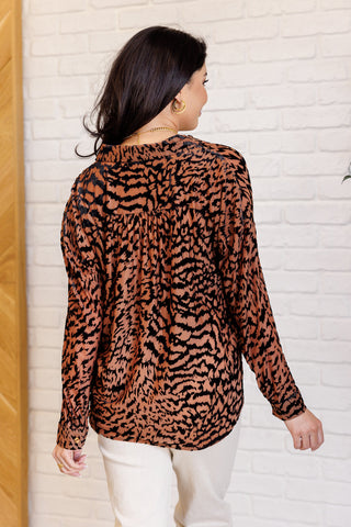 So Fierce Animal Print Blouse-Tops-Ave Shops-Motis & Co Boutique, Women's Fashion Boutique in Carthage, Missouri