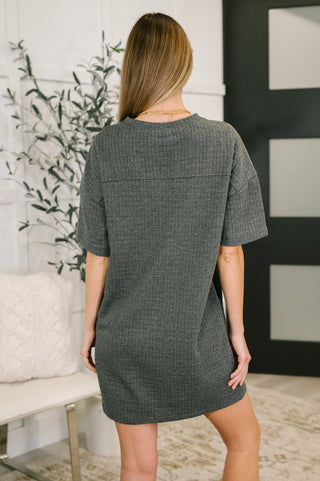 So Thoughtful That Way Textured T-Shirt Dress-Sweaters-Ave Shops-Motis & Co Boutique, Women's Fashion Boutique in Carthage, Missouri