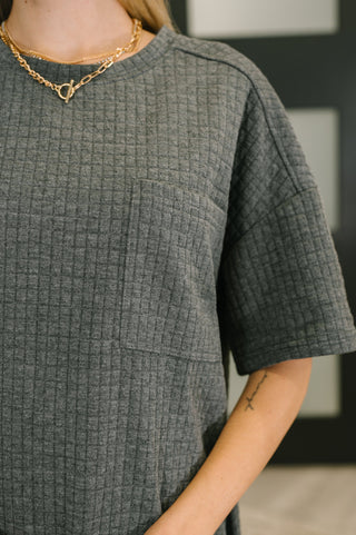 So Thoughtful That Way Textured T-Shirt Dress-Sweaters-Ave Shops-Motis & Co Boutique, Women's Fashion Boutique in Carthage, Missouri