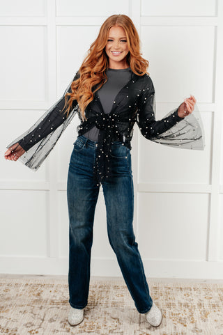 Sprinkle of Pearls Sheer Kimono-Kimonos-Ave Shops-Motis & Co Boutique, Women's Fashion Boutique in Carthage, Missouri