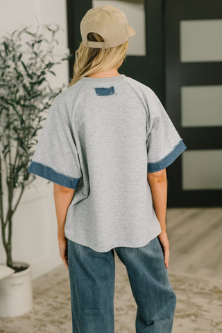 Star Stud Distressed Applique Top-Short Sleeves-Ave Shops-Motis & Co Boutique, Women's Fashion Boutique in Carthage, Missouri
