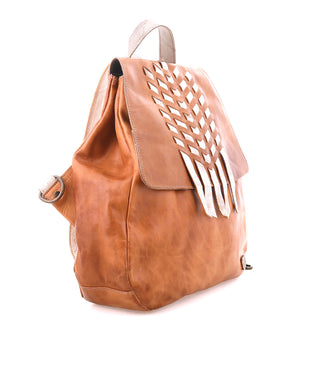 Teji Tan Rustic Nectar Leather Backpack Bag