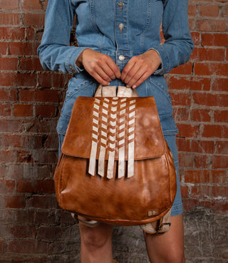 Teji Tan Rustic Nectar Leather Backpack Bag