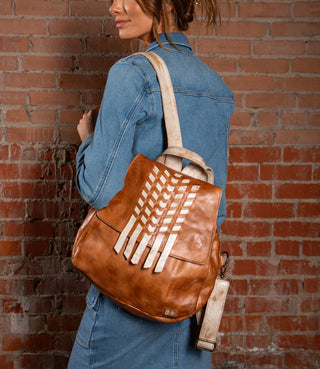 Teji Tan Rustic Nectar Leather Backpack Bag