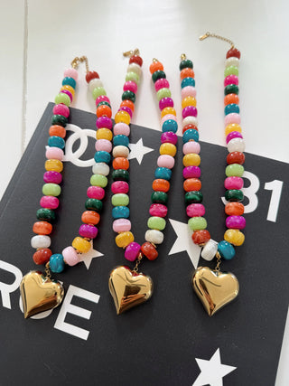 Cesar Colorful Heart Necklace-Necklace-ChanSutt-Motis & Co Boutique, Women's Fashion Boutique in Carthage, Missouri