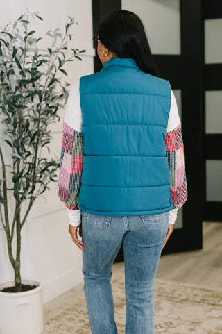 That's What I'm Talkin' About Puffer Vest in Teal-outerwear-Ave Shops-Motis & Co Boutique, Women's Fashion Boutique in Carthage, Missouri